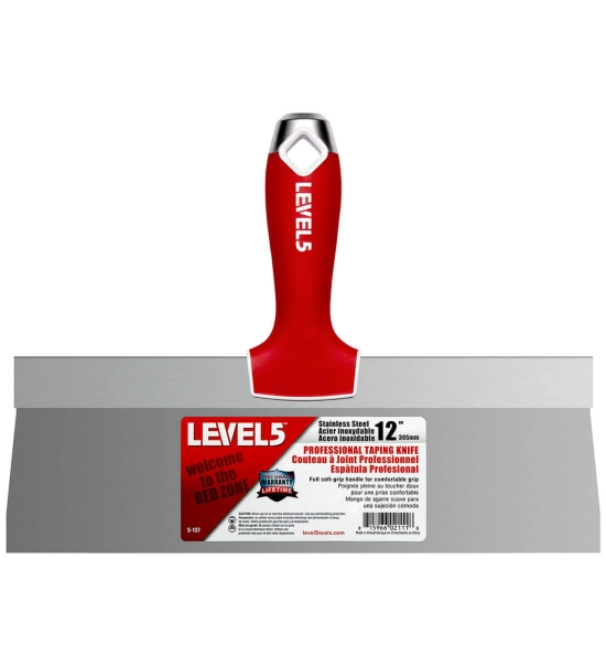 30 cm Lopatica za gletanje, nehrđajućeg čelika, s mekim rukohvatom LEVEL5 5-137