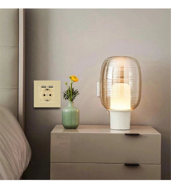 Gray EU wall socket with hidden security camera, CMOS, Wi-Fi, 1080p (Full-HD)