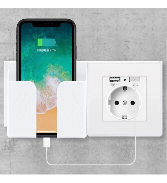 Gray EU wall socket with hidden security camera, CMOS, Wi-Fi, 1080p (Full-HD)