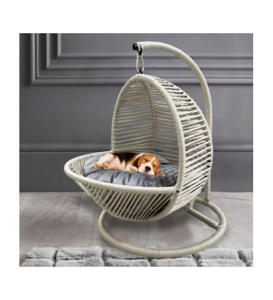 Pletena košara za mačke in majhne pse, za ljuljanje, bež