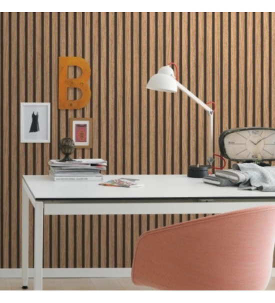 Tapete LESENI LAMELE Imitacija 3D DESK oreh, 53x300cm