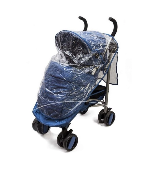 Otroški voziček + dežnik, držalo za skodelico in torba, moder