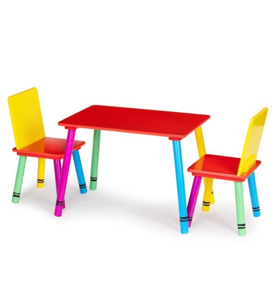 Komplet otroške mizice in 2 otroška stola,večbarvna