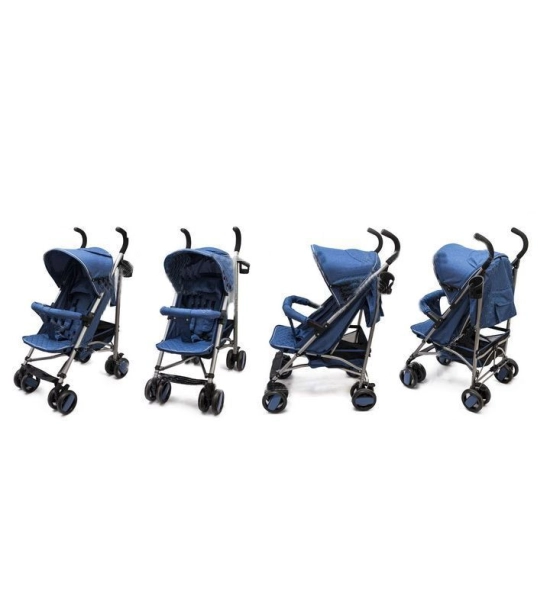 Otroški voziček + dežnik, držalo za skodelico in torba, moder