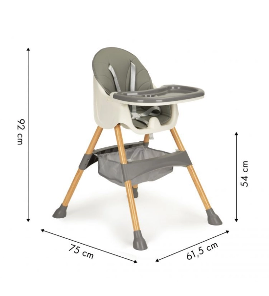 Hranilica za bebe 2v1, siva, NOAH