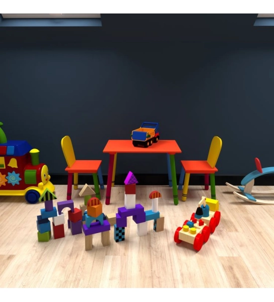 Komplet otroške mizice in 2 otroška stola,večbarvna