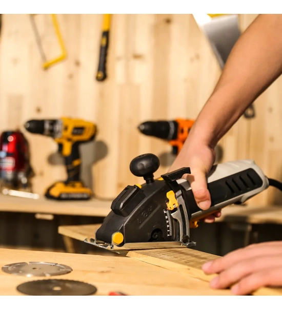 Mini ručna kružna pila s laserom, cirkular, 4 oštrice, odvod prašine, BMC BOX