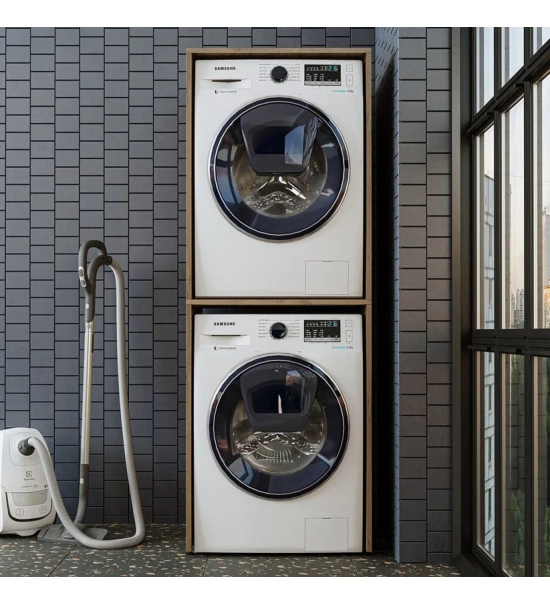 Omarica za pralni in sušilni stroj ECO, hrast, 176x67x65 cm