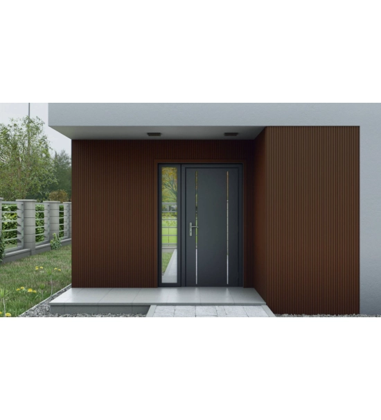 Drvena fasadna ploča, polistiren, orah, 20 cm x 1,5 cm x 198 cm