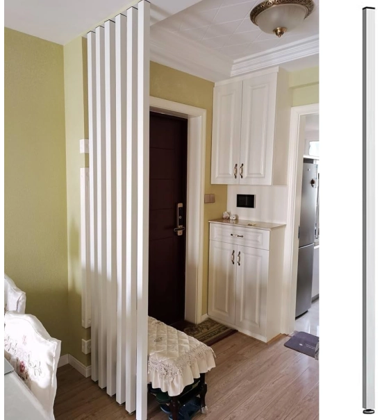 Pregradni zid od letvica spremljen za montažu, bela mat, 51cm (7 lamele)