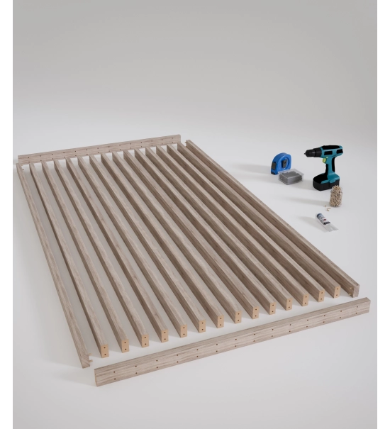 Pregradni zid od letvica spremljen za montažu, hrast sonoma, 51cm (7 lamele)