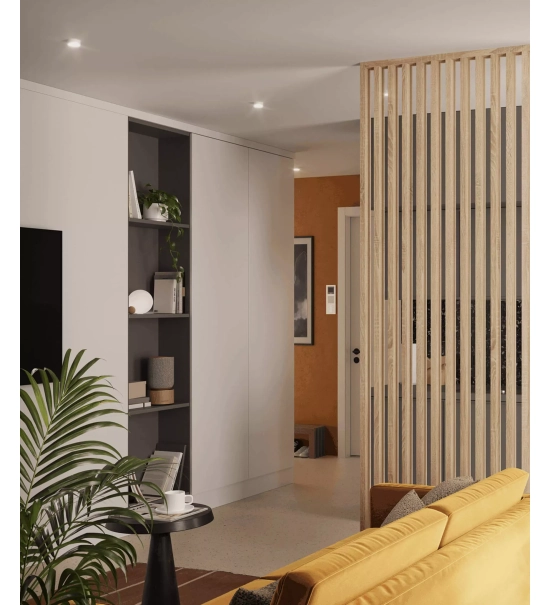 Pregradni zid od letvica spremljen za montažu, hrast sonoma, 51cm (7 lamele)