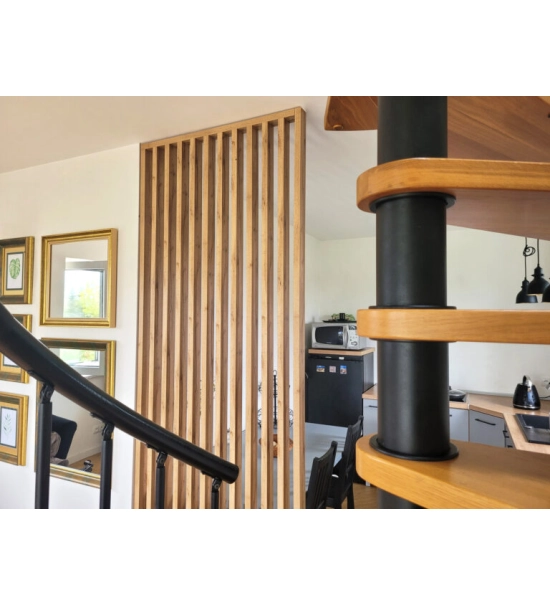 Wooden partition wall ready for assembly, oak wotan, 51cm (7 slats)