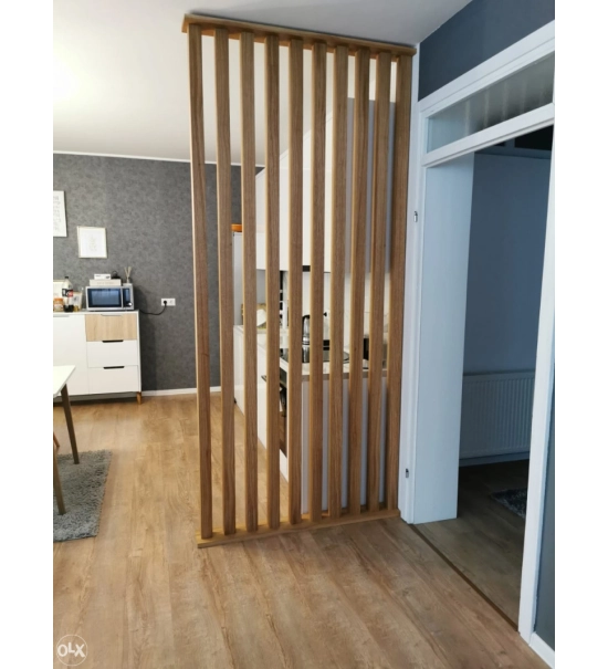 Wooden partition wall ready for assembly, oak wotan, 51cm (7 slats)