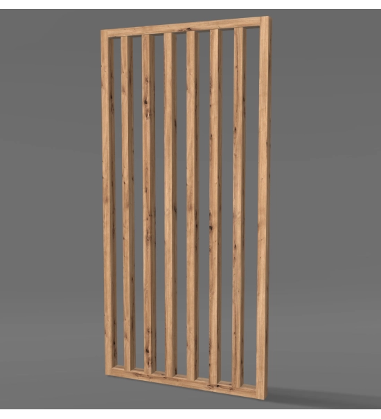 Pregradni zid od letvica spremljen za montažu, hrast rustik, 51cm (7 lamele)