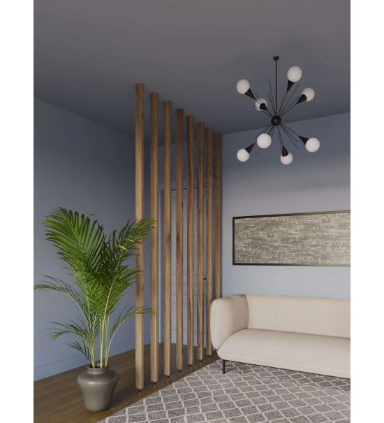 Pregradni zid od letvica spremljen za montažu, hrast rustik, 51cm (7 lamele)