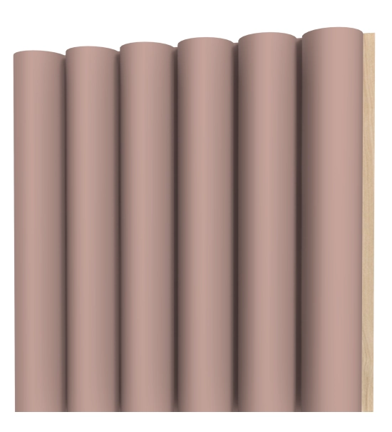 ROUNDED wall panel, wooden, waterproof, LIGHT PINK, 118x2800 mm (0.33 m²)