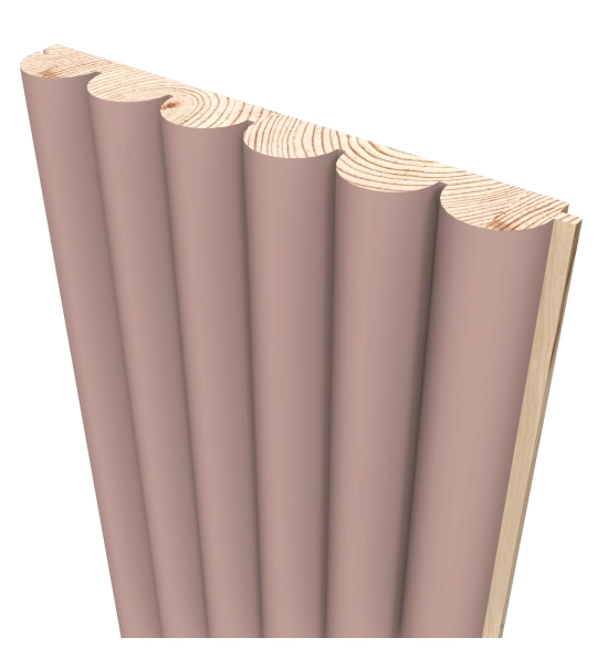 ROUNDED wall panel, wooden, waterproof, LIGHT PINK, 118x2800 mm (0.33 m²)