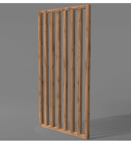 Wooden partition wall ready for assembly, oak wotan, 51cm (7 slats)