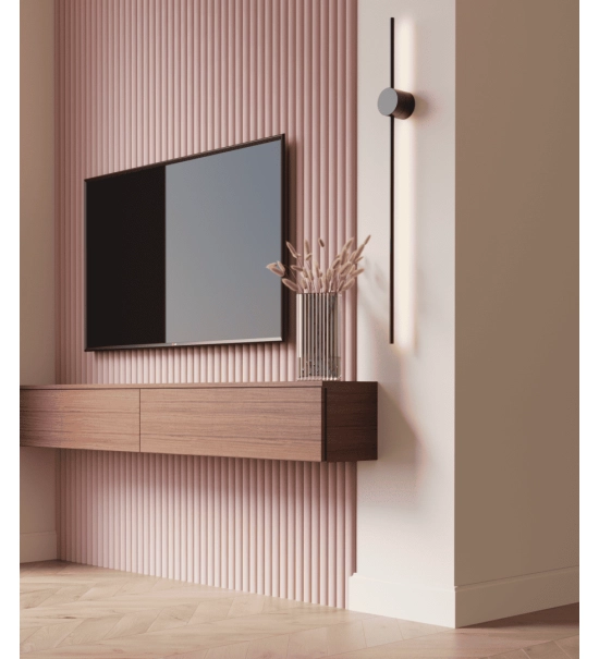 GRILL wall panel, solid wood, waterproof, CANDY PINK, 147x2750 mm (0.40 m²)