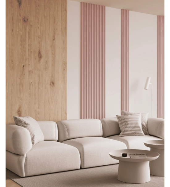 GRILL wall panel, solid wood, waterproof, CANDY PINK, 147x2750 mm (0.40 m²)