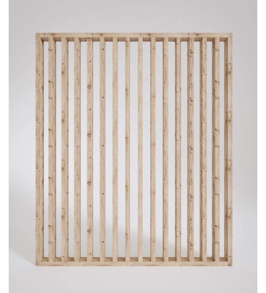 Pregradni zid od letvica spremljen za montažu, hrast rustik, 51cm (7 lamele)
