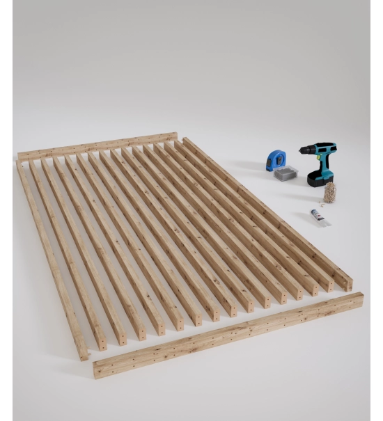 Pregradni zid od letvica spremljen za montažu, hrast rustik, 51cm (7 lamele)