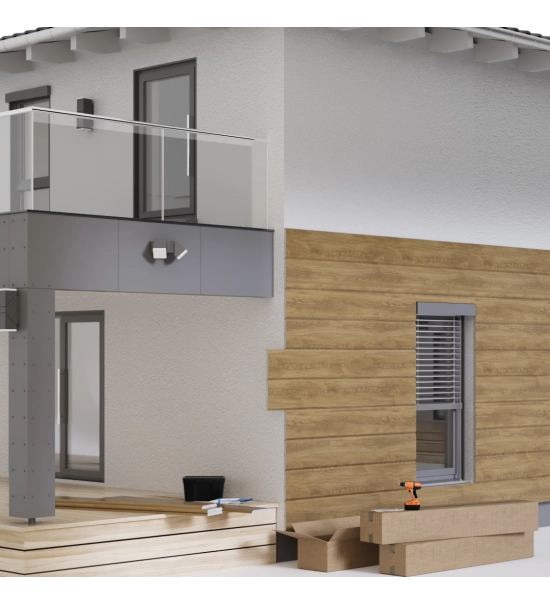 Fasadna obloga imitacija drveta, stiropor, hrast, 18 cm x 1,9 cm x 200 cm (0,36 m2)