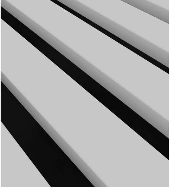 Decorative wooden acoustic wall panel, white matte, 28x275cm (0.77 m²)