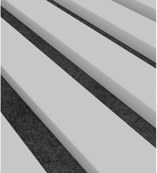 Decorative wooden acoustic wall panel, white matte, 28x275cm (0.77 m²)