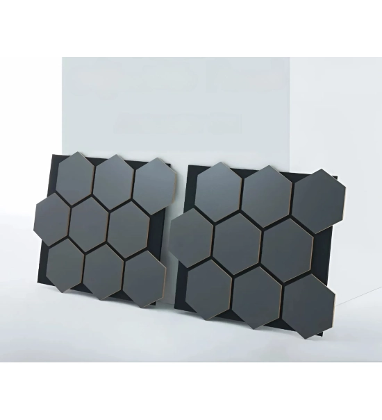 Acoustic wall panel, HEXAGON ANTHRACITE, 790x646 mm