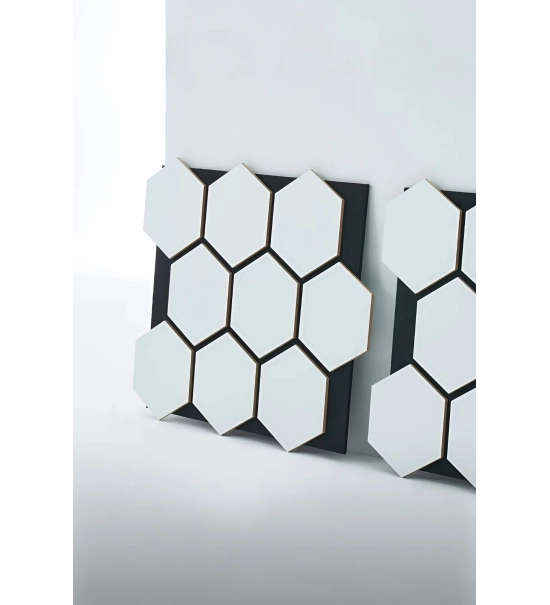 Acoustic wall panel, HEXAGON WHITE, 790x646 mm