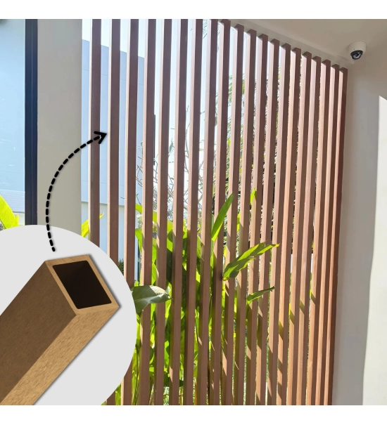 WPC louver slat FS-03A, sanded texture, LIGHT OAK, 50x50x2900 mm