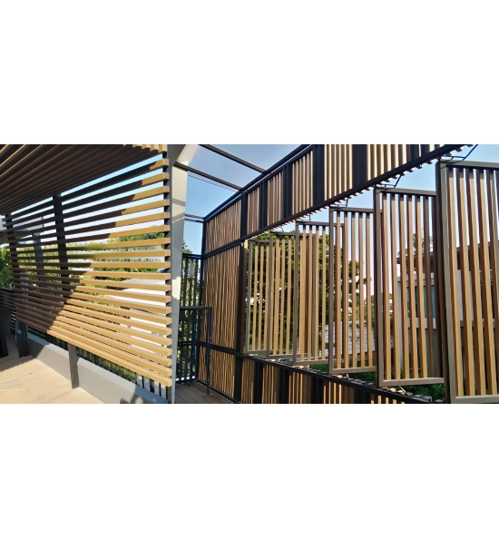 WPC louver slat FS-03A, sanded texture, LIGHT OAK, 50x50x2900 mm