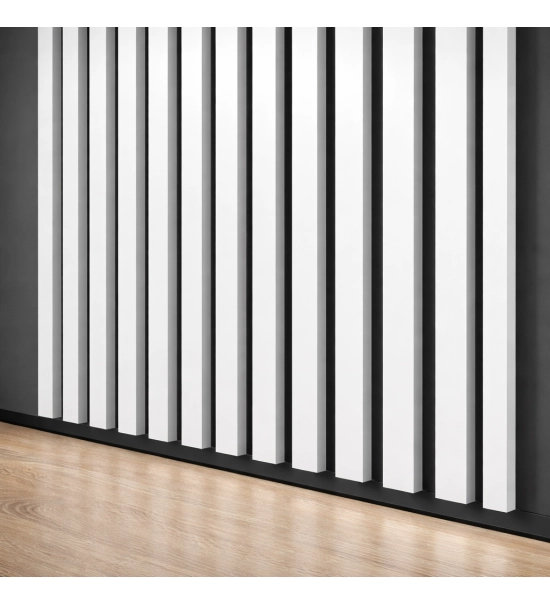 3D dekorativne letvice za zid, ukrasne, drvene (belo) 16x28mm