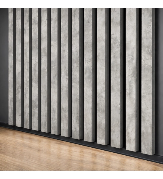 3D dekorativne letvice, drvene letvice za zidove, strop ili pregradni zid (28x37 cm) (beton/loft)