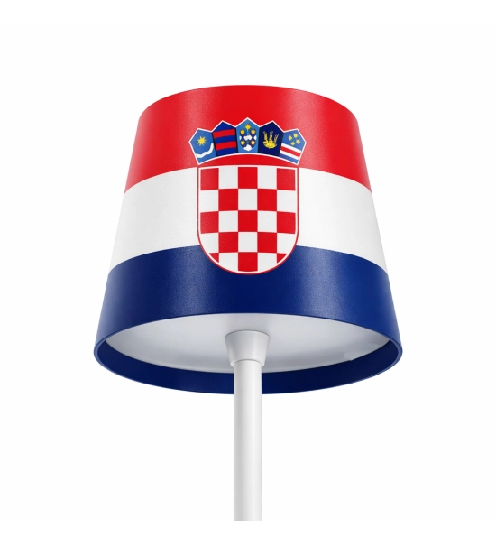 Table lamp for restaurants, CROATIA FLAG design, rechargeable, 3600 mAh battery