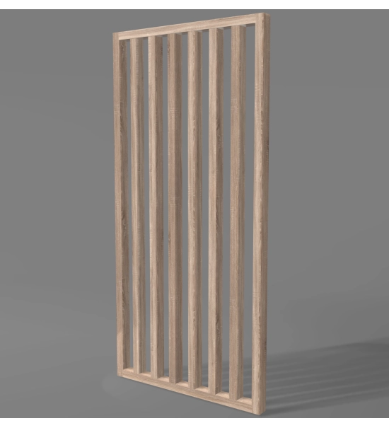 Pregradni zid od letvica spremljen za montažu, hrast sonoma, 51cm (7 lamele)