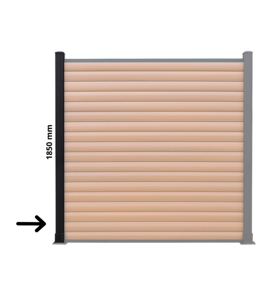 Aluminijski stup za WPC ogradu, 70x70x1850 mm, crna