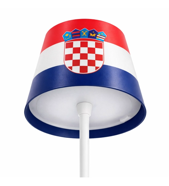 Table lamp for restaurants, CROATIA FLAG design, rechargeable, 3600 mAh battery