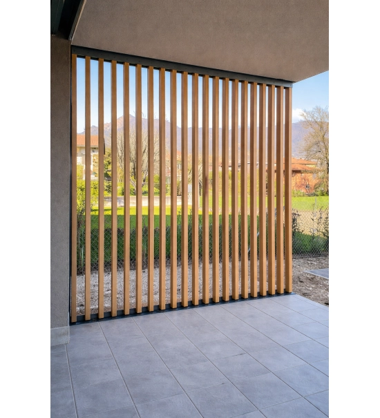 WPC louver slat FS-03A, sanded texture, LIGHT OAK, 50x50x2900 mm