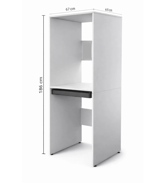 Ormar za perilicu i sušilicu rublja, s policom na izvlačenje, crni