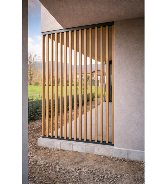WPC louver slat FS-03A, sanded texture, LIGHT OAK, 50x50x2900 mm