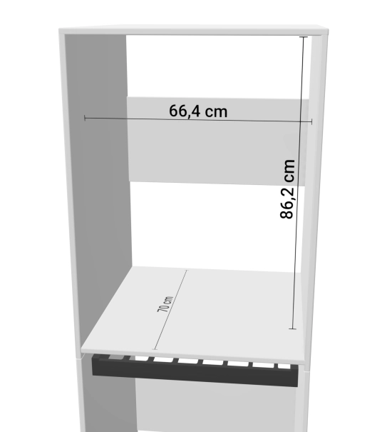 Cabinet for washing machine and dryer, with pull-out shelf, oak