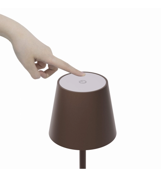 Asztali lámpa éttermekhez, BARNA, akkumulátoros, újratölthető, 3600 mAh