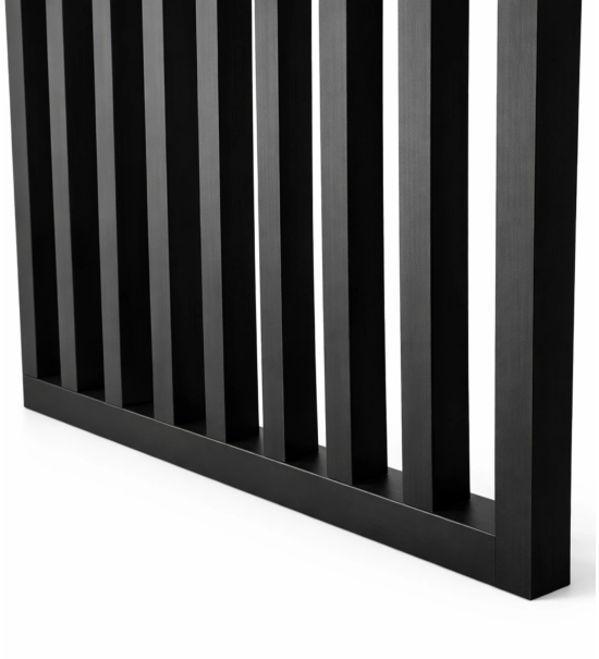 Pregradni zid od letvica spremljen za montažu, crna, 51cm (7 lamele)