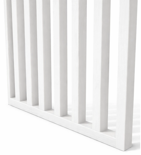 Pregradni zid od letvica spremljen za montažu, bela mat, 51cm (7 lamele)