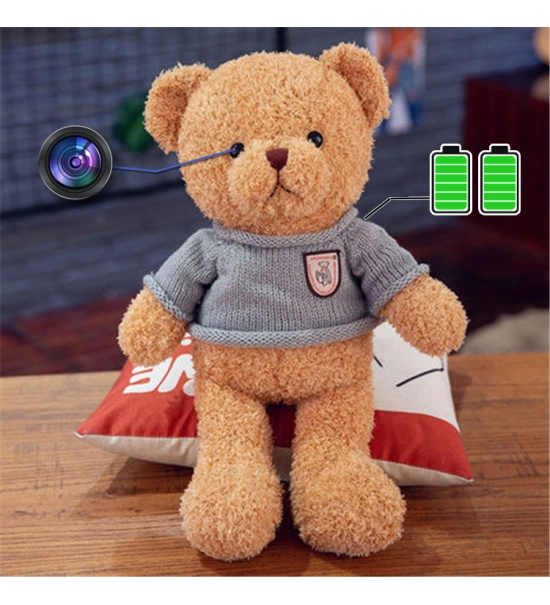 Wi-Fi Hidden Camera in Teddy Bear Toy, 128 GB SD