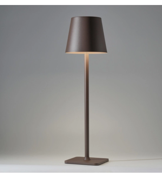 Asztali lámpa éttermekhez, BARNA, akkumulátoros, újratölthető, 3600 mAh