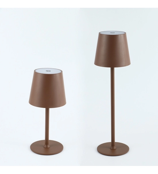 Asztali lámpa éttermekhez, BARNA, akkumulátoros, újratölthető, 3600 mAh